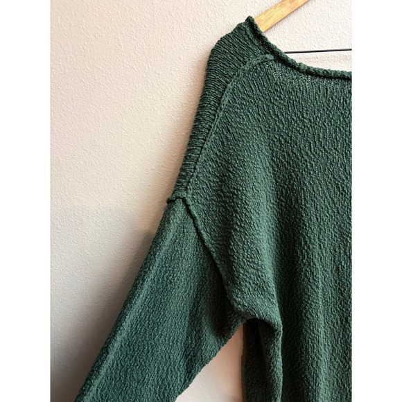 aerie Sweaters - Aerie Womens Oversized Textured Knit Sweater Green Large High Low Oversized